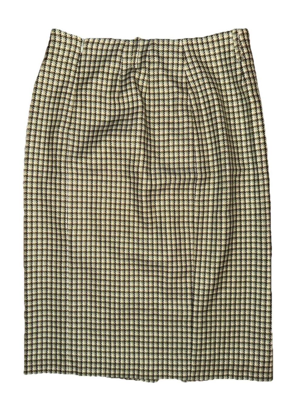 Talbots womens Houndstooth Wool pencil Skirt Made Italy sz 6 Green old money